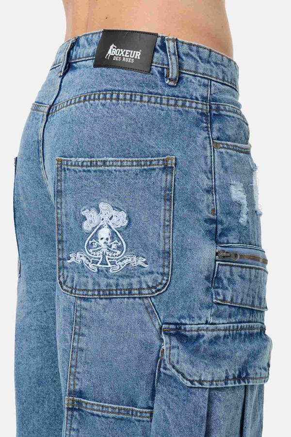 Pantaloncini Jeans Cargo Mid Blue