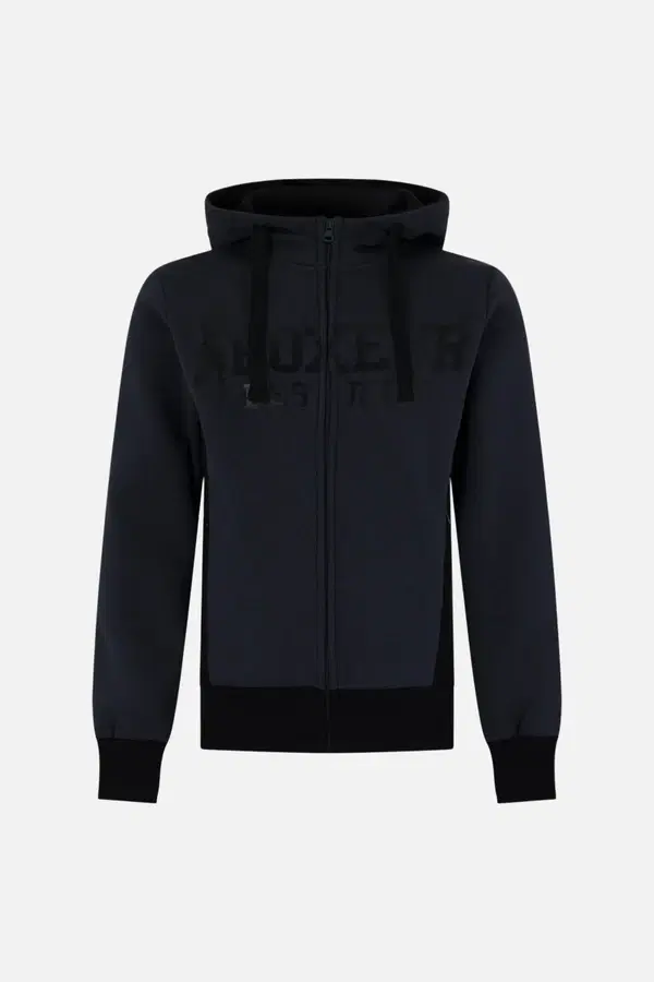 Felpa Logo Anthracite Con Cappuccio E Zip