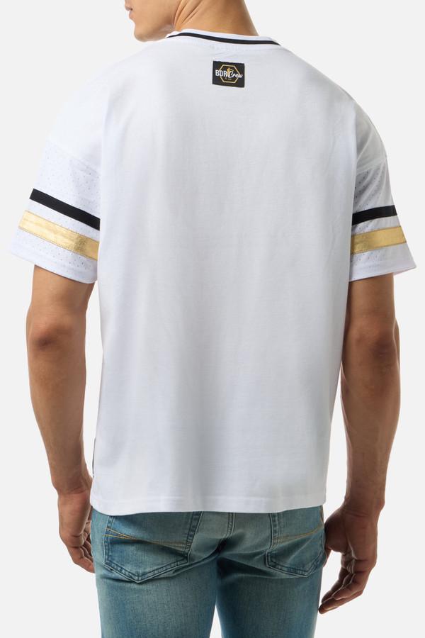 T-Shirt Bianca In Mesh White-Gold